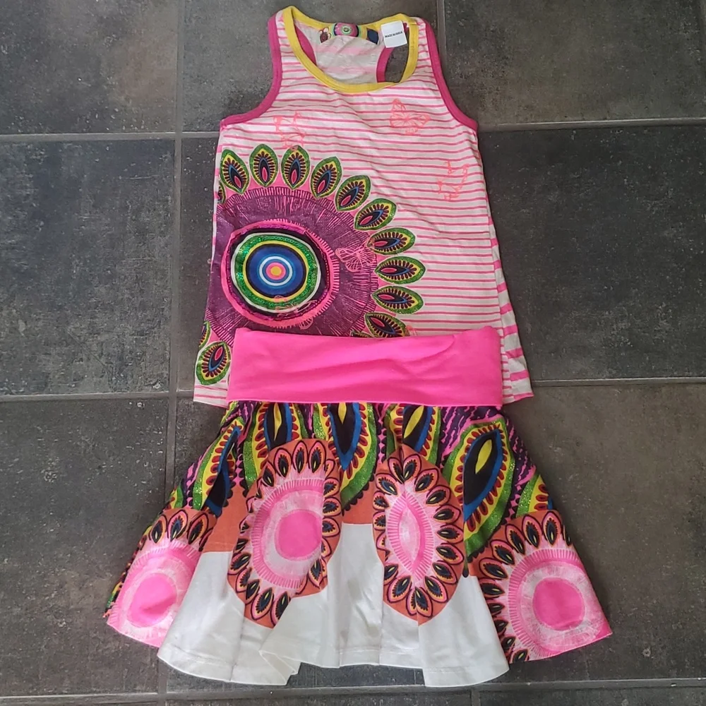 Desigual shirt and skirt set. Size 9/10. Worn once.
